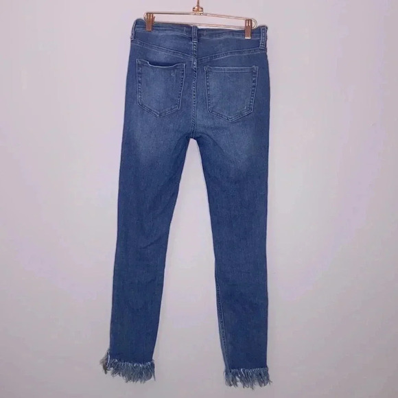 Free People Great Heights Frayed Hem Long Skinny Jeans Size 27 - Picture 6 of 6